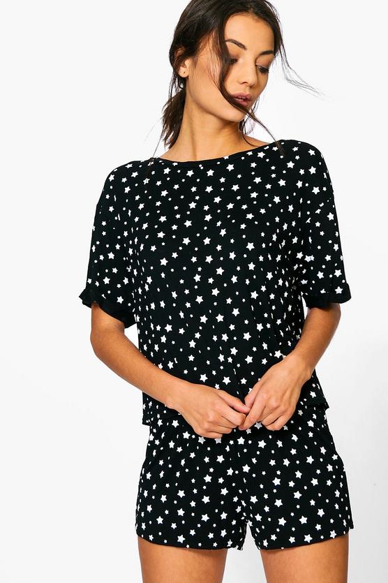 Tall Vernis All-Over Star Print Short And T-Shirt Set